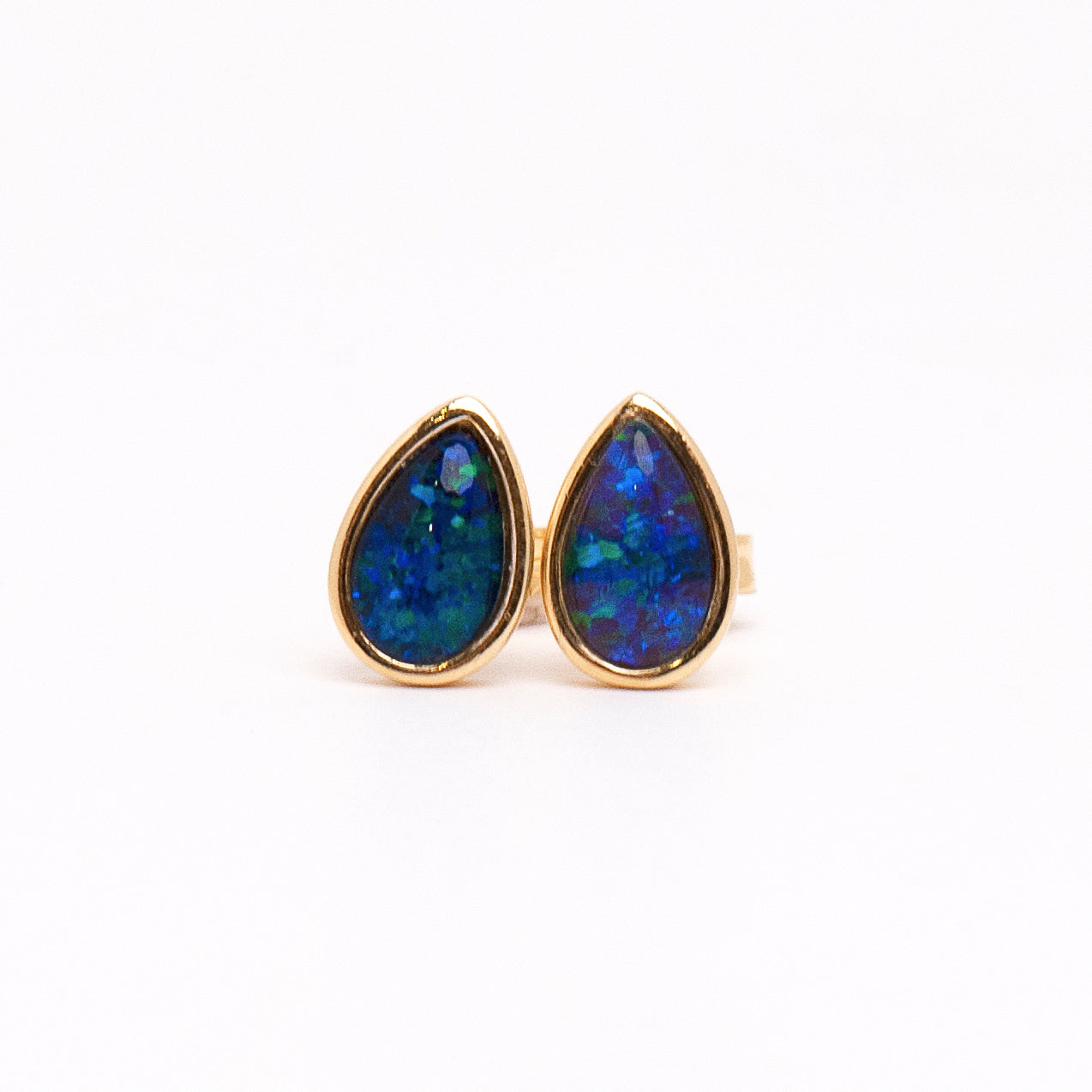 Gold Plated Triplet Opal Earrings - Opalist