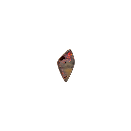 1.29ct Queensland Boulder Opal in a distinctive diamond shape, radiating with the rare and captivating hue of red, symbolizing the beauty of Australian sunsets. | Opalist