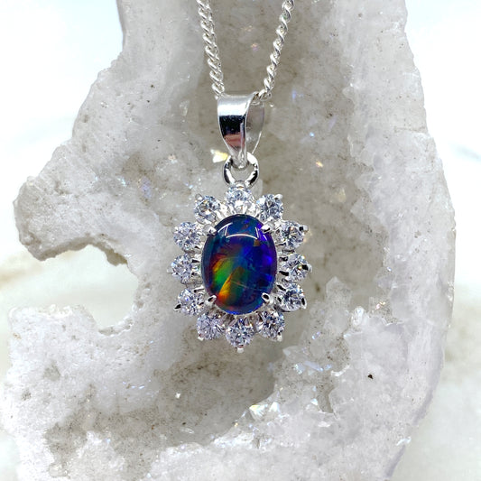 Sterling Silver Triplet Opal Pendant