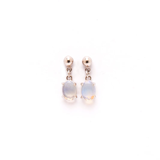 Sterling Silver Crystal Opal Drop Earrings