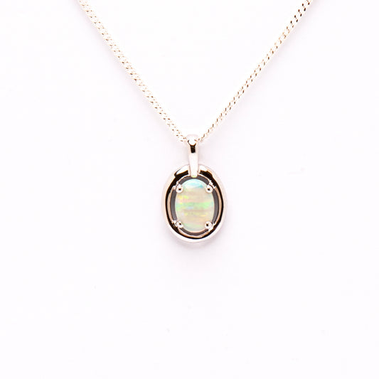 Sterling Silver Crystal Opal Pendant